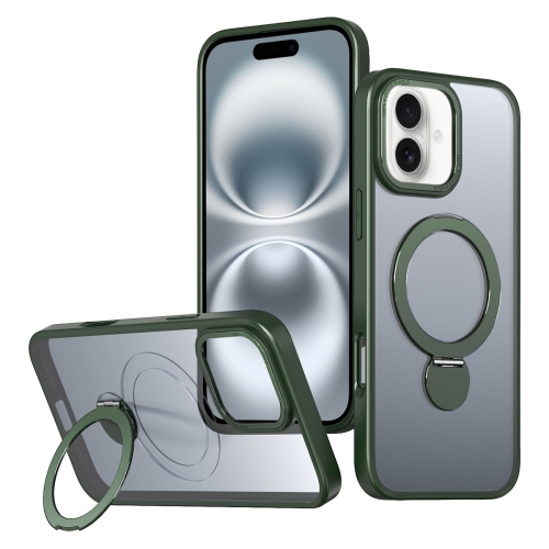 

For iPhone 16 Wing Series Gen2 MagSafe Metal Ring Holder Phone Case(Green)
