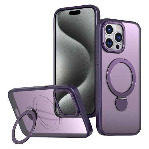 

For iPhone 15 Pro Max Wing Series Gen2 MagSafe Metal Ring Holder Phone Case(Dark Purple)
