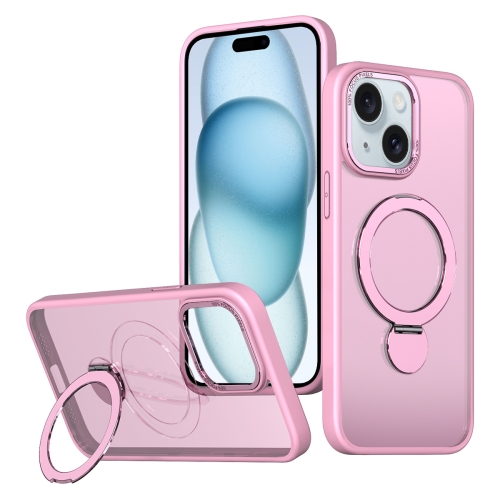 

For iPhone 15 Plus Wing Series Gen2 MagSafe Metal Ring Holder Phone Case(Pink)