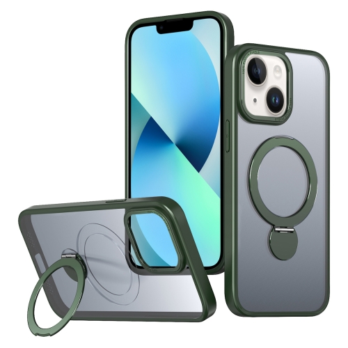 

For iPhone 13 Wing Series Gen2 MagSafe Metal Ring Holder Phone Case(Green)