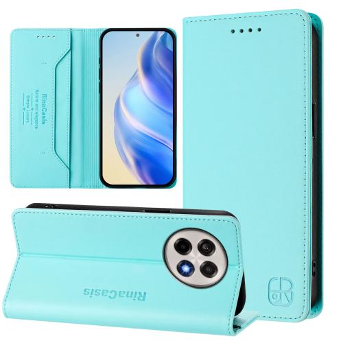 

For OnePlus 13R / Ace 5 / Ace 5 Pro RC01 Dual-Folded Magnetic Suction RFID Leather Phone Case(Mint Green)