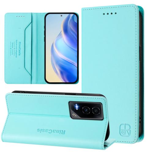 

For Honor GT RC01 Dual-Folded Magnetic Suction RFID Leather Phone Case(Mint Green)