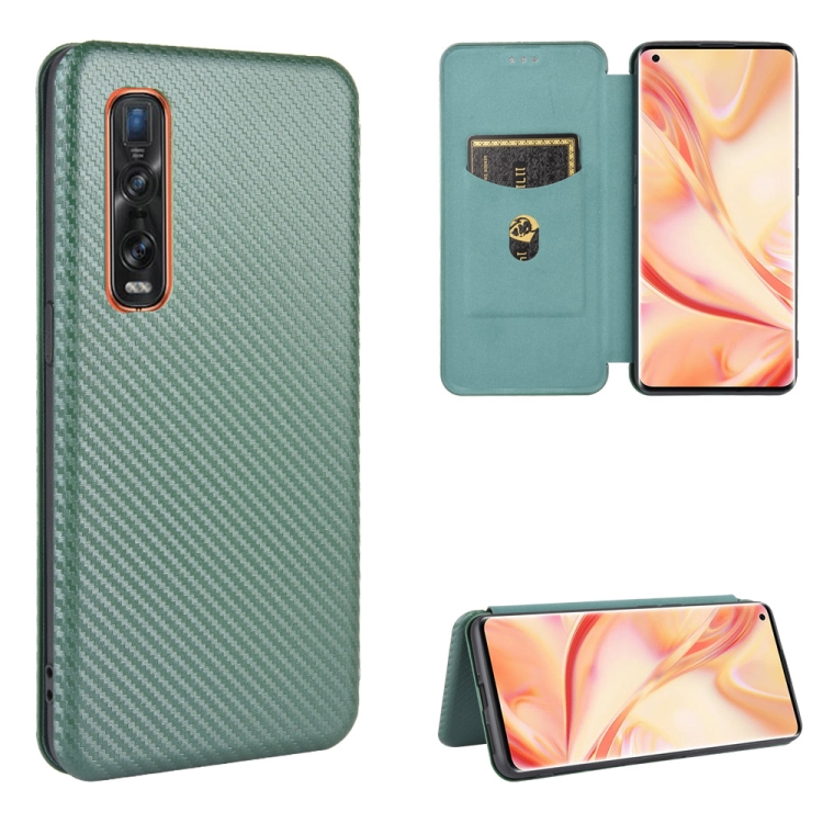 For OPPO Find X2 Pro Carbon Fiber Texture Horizontal Flip TPU