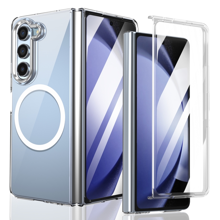 

For Samsung Galaxy Z Fold5 lce Folding Series MagSafe Integrated Clear PC Phone Case(Silver)