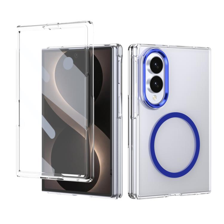 For Galaxy Z Fold8 5G lce Folding Series MagSafe Integrated Clear PC Phone Case(Royal Blue)