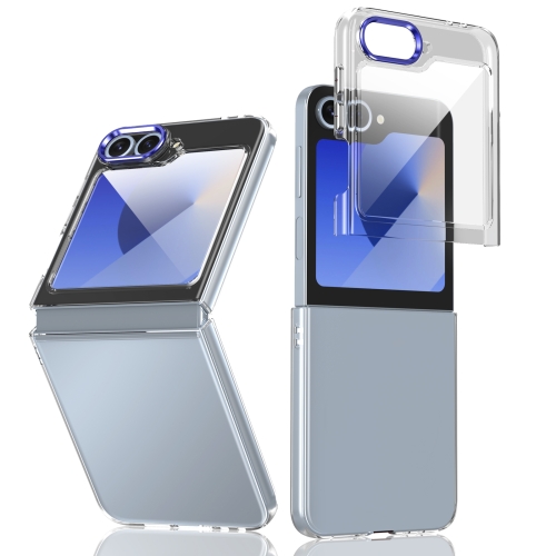 

For Samsung Galaxy Z Flip6 lce Folding Series Integrated Clear PC Phone Case(Royal Blue)