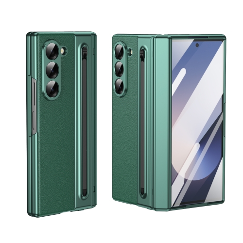 

For Samsung Galaxy Z Fold6 Integrated PC + PU Phone Case with Pen / Pen Box(Green)