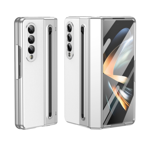 

For Samsung Galaxy Z Fold3 5G Integrated PC + PU Phone Case with Pen / Pen Box(White)