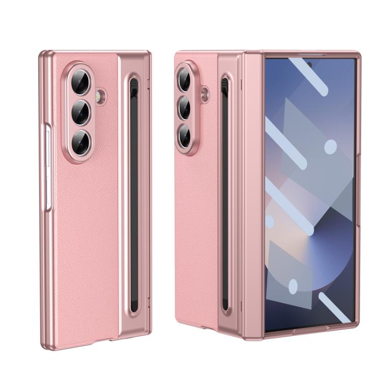 For Galaxy Z Fold7 5G Integrated PC + PU Phone Case with Pen / Pen Box(Pink)