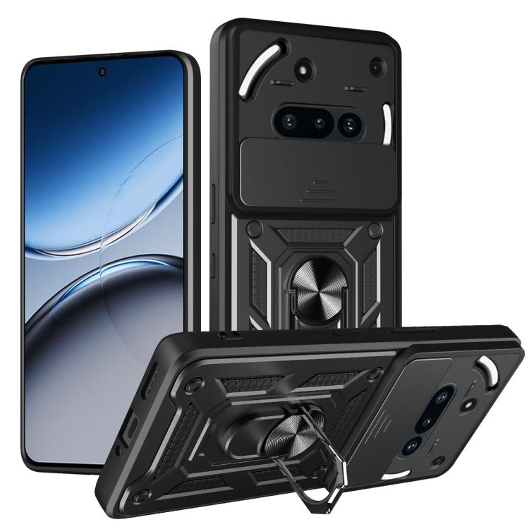 

For Nothing Phone 3a Sliding Camera Cover Design TPU+PC Phone Case(Black)