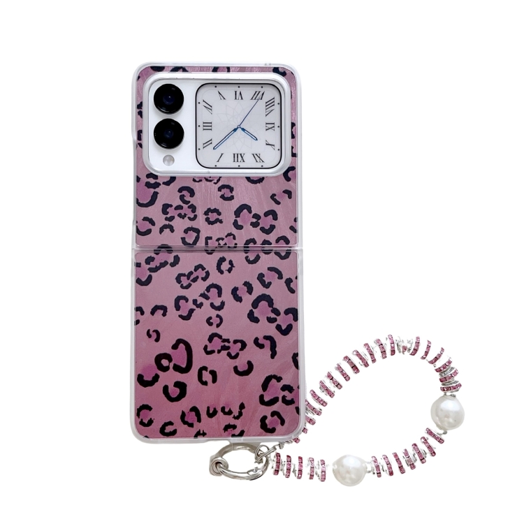 

For Huawei nova Flip Feather Leopard Pattern Integrated Phone Case with Bracelet(Purple)