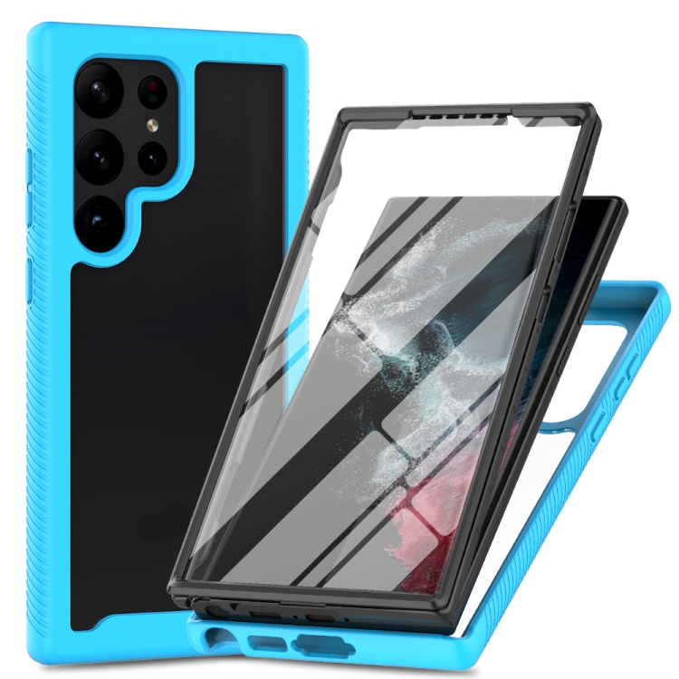 

For Samsung Galaxy S24 Ultra 5G Starry Sky Solid Color Series PC + TPU Phone Case with PET Film(Sky Blue)