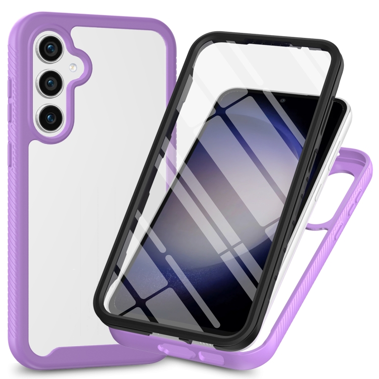 

For Samsung Galaxy S24+ 5G Starry Sky Solid Color Series PC + TPU Phone Case with PET Film(Purple)