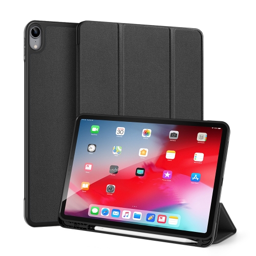 For iPad Air 2020 10.9 DUX DUCIS Domo Series Horizontal Flip Magnetic TPU + PU Leather Case with Three-folding Holder & Pen Slot(Black)