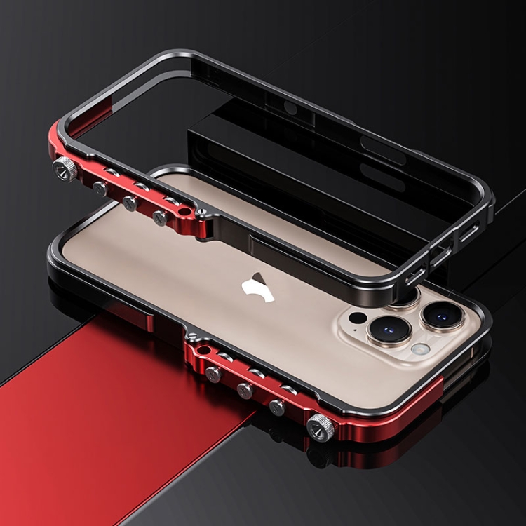 

For iPhone 16 Pro Mechanical Armor Creative Metal Frame Aluminum Alloy Phone Case(Black)