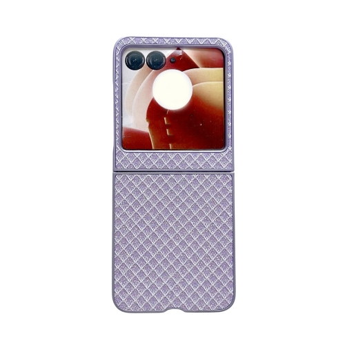 

For Motorola Razr 50 Ultra Sparkling Diamond Rhombus PC Phone Case(Purple)