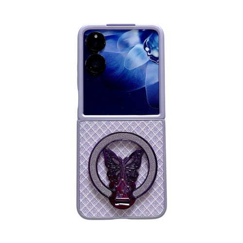 

For Xiaomi Mix Flip Sparkling Diamond Rhombus PC Phone Case with Holder(Purple)