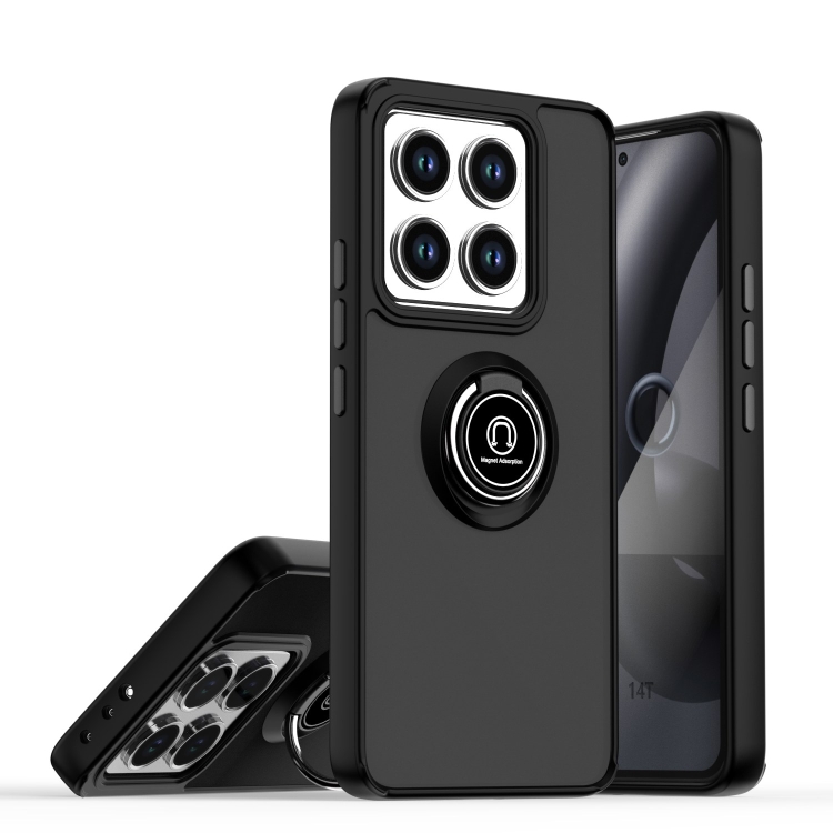 

For Xiaomi 14T Q Shadow 1 Series TPU + PC Phone Case with Ring(Black+Black)