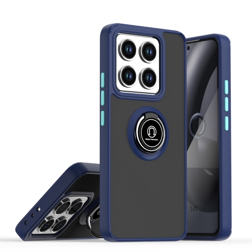 

For Xiaomi 14T Q Shadow 1 Series TPU Hybrid PC Phone Case with Ring(Royal Blue)
