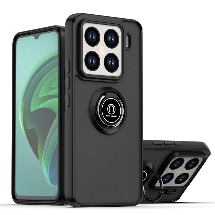 

For Xiaomi 15 Pro Q Shadow 1 Series TPU + PC Phone Case with Ring(Black+Black)