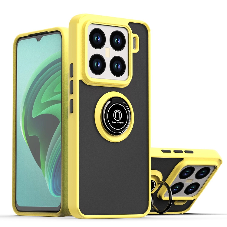 

For Xiaomi 15 Pro Q Shadow 1 Series TPU + PC Phone Case with Ring(Yellow)