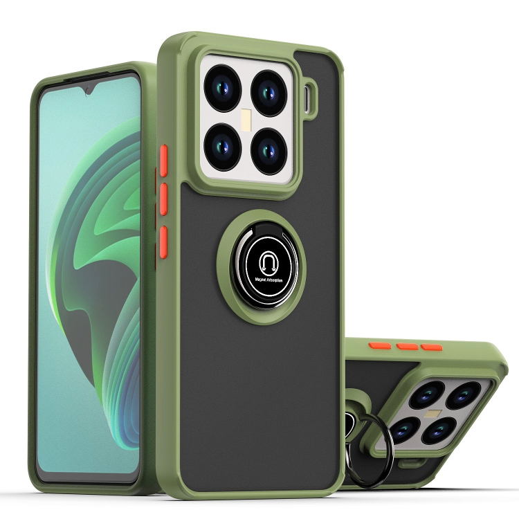 

For Xiaomi 15 Pro Q Shadow 1 Series TPU + PC Phone Case with Ring(Army Green)