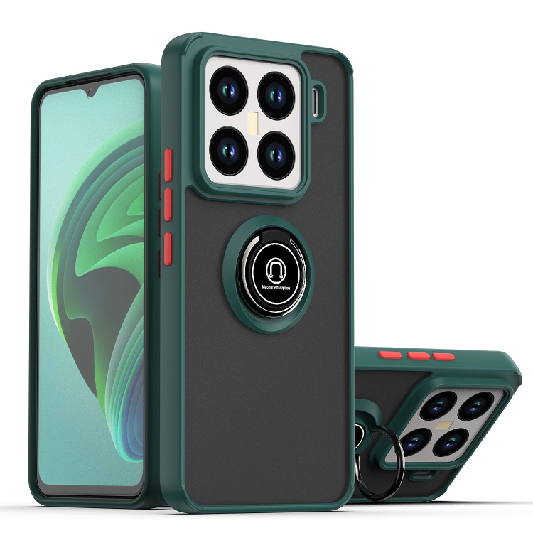 

For Xiaomi 15 Pro Q Shadow 1 Series TPU + PC Phone Case with Ring(Dark Green)