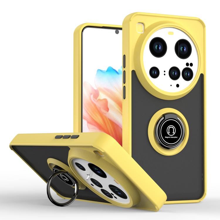 

For Xiaomi 15 Ultra Q Shadow 1 Series TPU + PC Phone Case with Ring(Yellow)