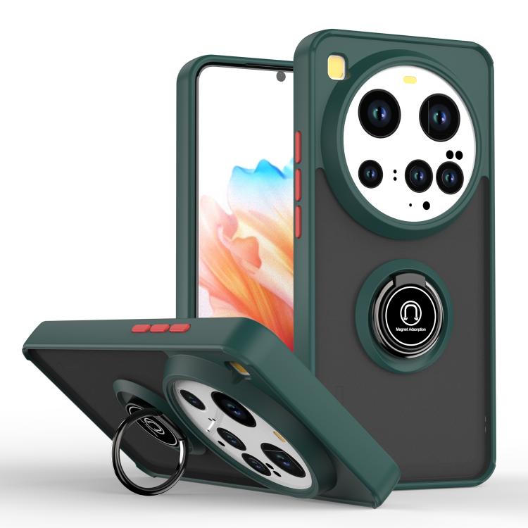 

For Xiaomi 15 Ultra Q Shadow 1 Series TPU + PC Phone Case with Ring(Dark Green)