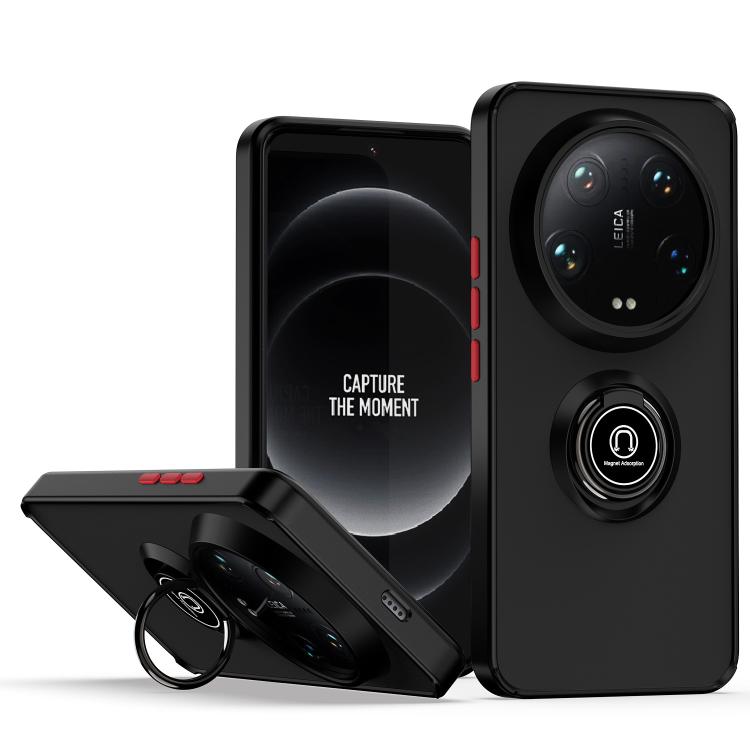 

For Xiaomi 14 Ultra Q Shadow 1 Series TPU + PC Phone Case with Ring(Black+Red)