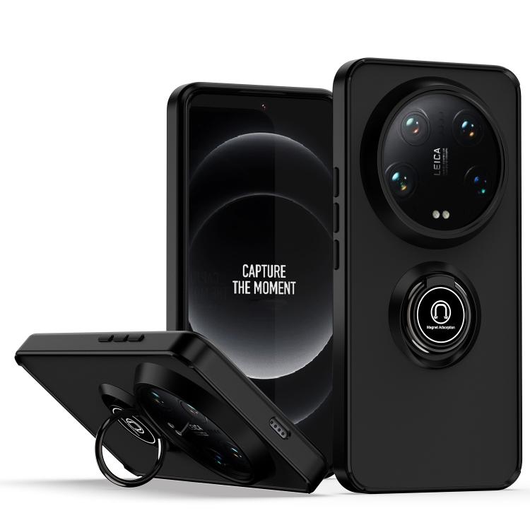 

For Xiaomi 14 Ultra Q Shadow 1 Series TPU + PC Phone Case with Ring(Black+Black)