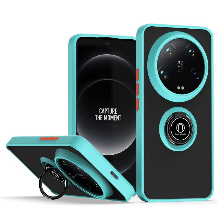 

For Xiaomi 14 Ultra Q Shadow 1 Series TPU + PC Phone Case with Ring(Sky Blue)