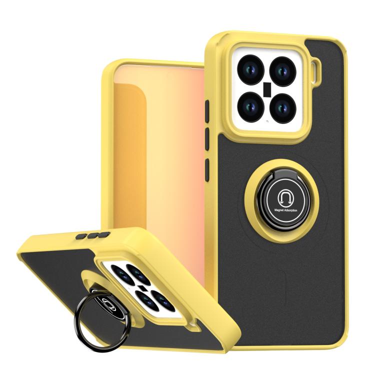 

For Xiaomi 15 Q Shadow 1 Series TPU + PC Phone Case with Ring(Yellow)