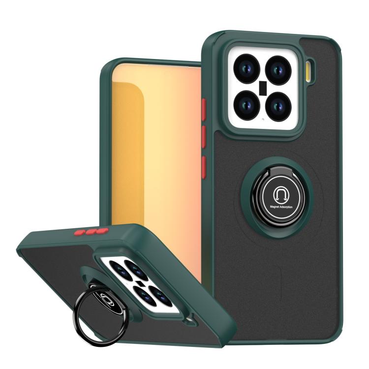 

For Xiaomi 15 Q Shadow 1 Series TPU + PC Phone Case with Ring(Dark Green)
