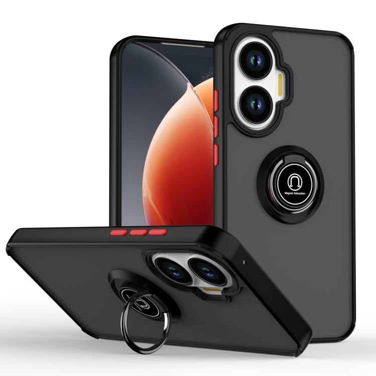 

For Xiaomi Poco F7 Q Shadow 1 Series TPU + PC Phone Case with Ring(Black+Red)