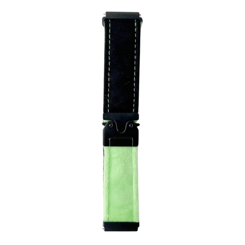 

For Samsung Galaxy Watch 7 / 6 / 5 Snap Button Brushed Plush Watch Band(Black Glass Green)