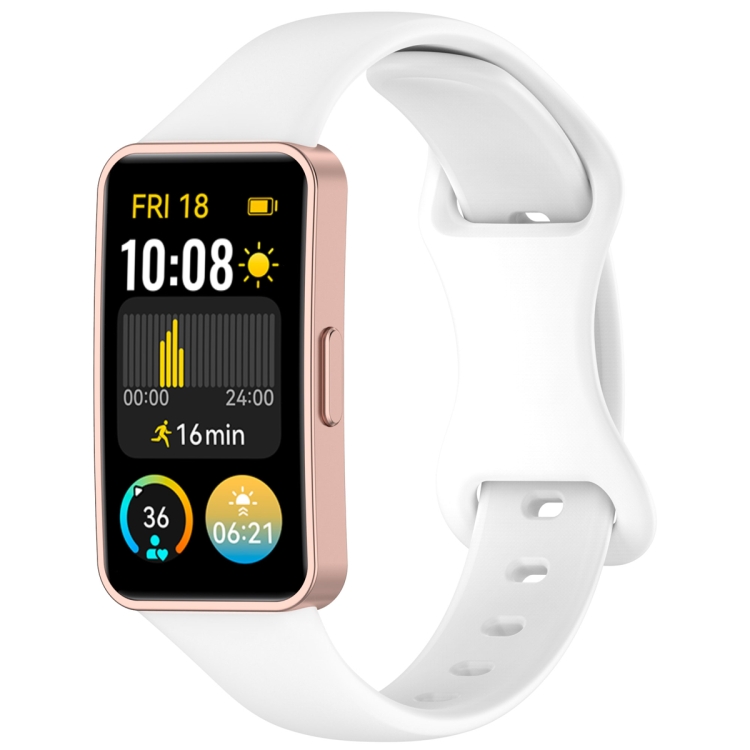 

For Huawei Band 9 / 8 Slim Reverse Buckle Silicone Watch Band(White)