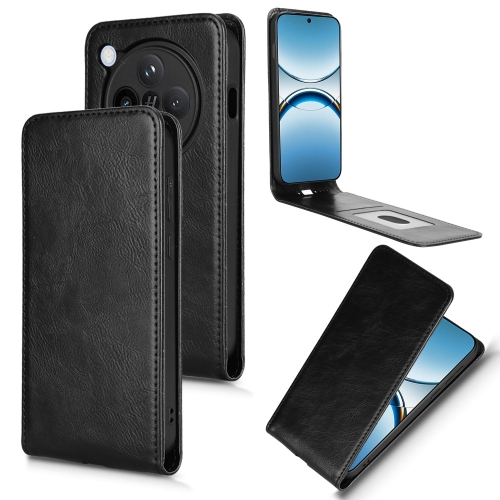 

For OPPO Find X8 Magnetic Vertical Flip Leather Phone Case(Black)