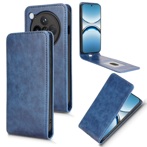 

For OPPO Find X8 Magnetic Vertical Flip Leather Phone Case(Blue)