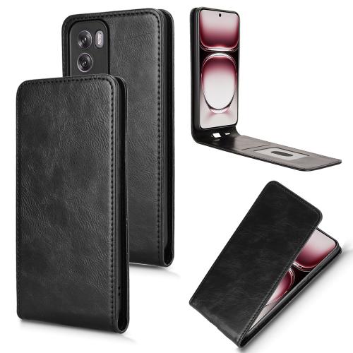 

For OPPO Reno12 5G Global Magnetic Vertical Flip Leather Phone Case(Black)