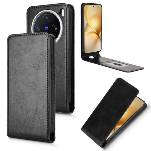 

For vivo X200 Pro mini Magnetic Vertical Flip Leather Phone Case(Black)