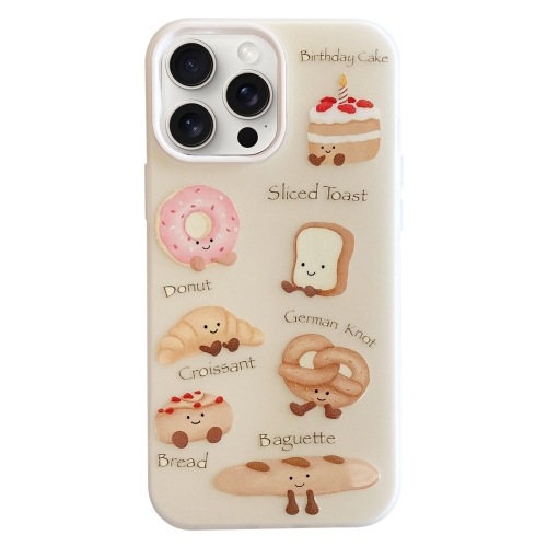 

For iPhone 15 Pro Max Cartoon Creative TPU Hybrid PC Shockproof Phone Case(Bread Series)