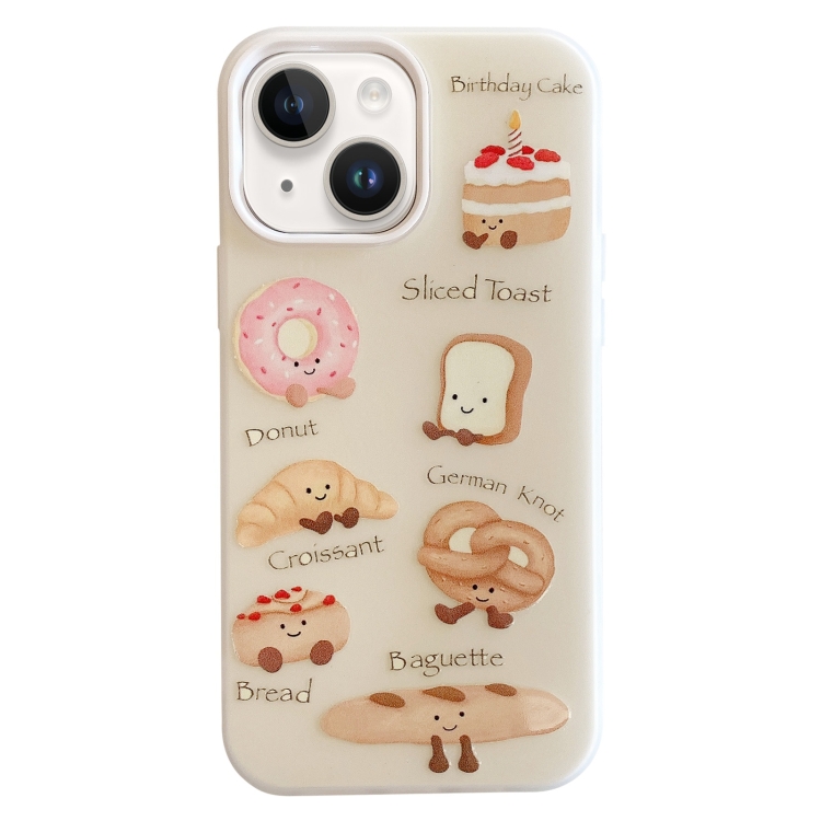 

For iPhone 15 Cartoon Creative TPU Hybrid PC Shockproof Phone Case(Bread Series)