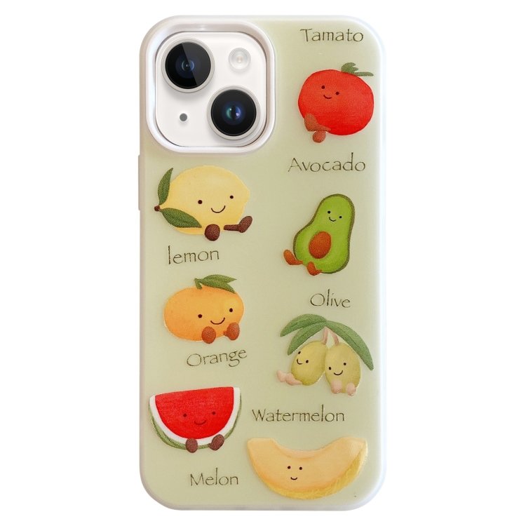 

For iPhone 13 Cartoon Creative TPU Hybrid PC Shockproof Phone Case(Fruit Series)