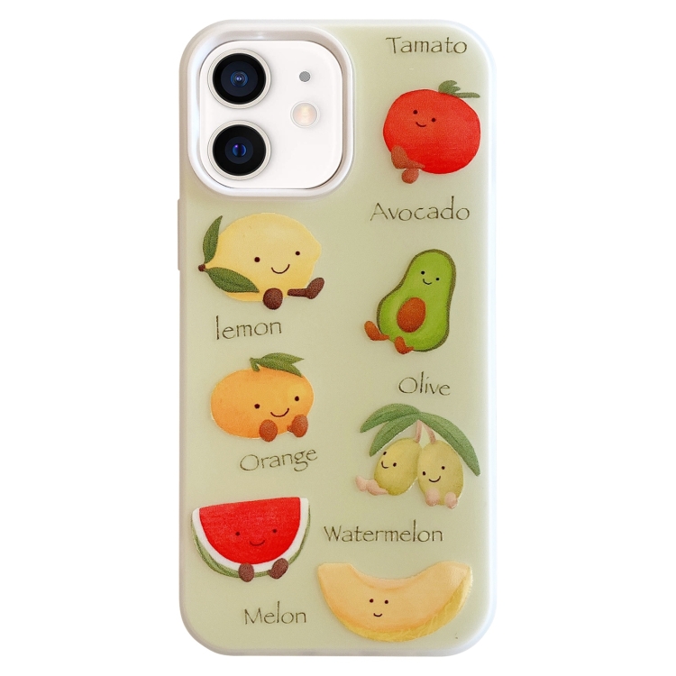 

For iPhone 12 Cartoon Creative TPU Hybrid PC Shockproof Phone Case(Fruit Series)