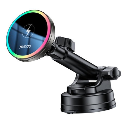 

Yesido C315 15W Suction Cup Air Vent Car Wireless Charging Holder with RGB Lighting(Black)