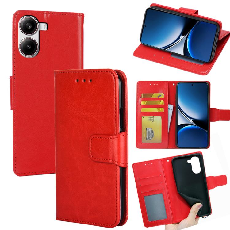 

For Redmi Turbo 4 Crystal Texture Leather Phone Case(Red)