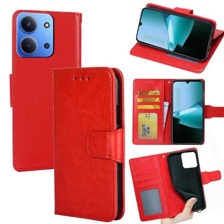 

For Redmi 15C 5G / 4G EU 173mm / Poco C85 5G Crystal Texture Leather Phone Case(Red)