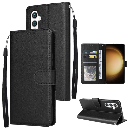 

For Samsung Galaxy S25+ 5G 3-Card Slots Multifunctional Leather Phone Case(Black)