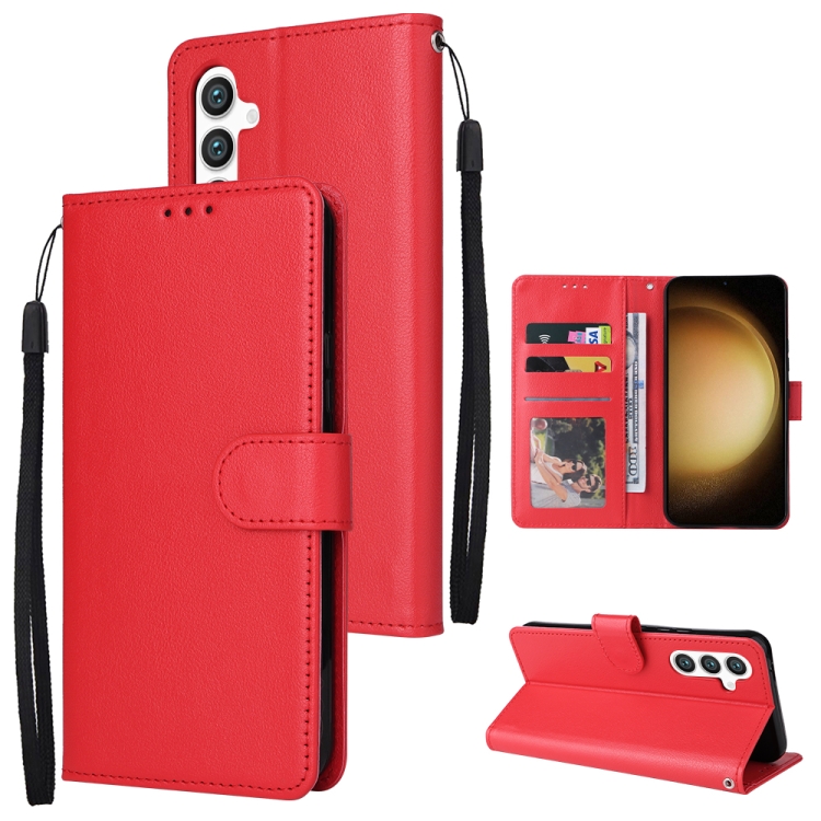 

For Samsung Galaxy S25+ 5G 3-Card Slots Multifunctional Leather Phone Case(Red)